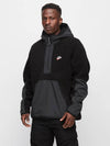 Sherpa Fleece Half Zip-Up Hoodie Black - NIKE - BALAAN 2