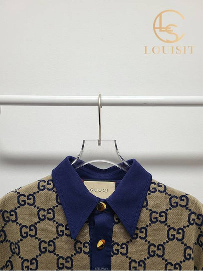 Used luxury goods Lewis It M GG maxi monogram silk cotton polo shirt - GUCCI - BALAAN 2