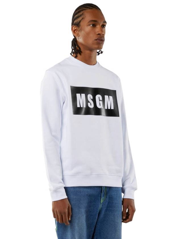 Box Logo Print Sweatshirt White - MSGM - BALAAN 6