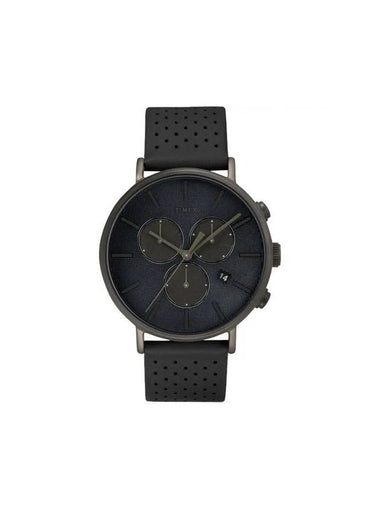 Men's Fairfield Supernova Analog Leather Watch Black - TIMEX - BALAAN 1