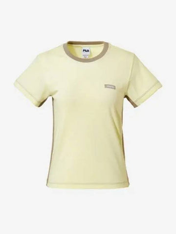 Women s FSI Semi Crop Shorts Sleeve T Shirt LEN - FILA - BALAAN 1