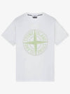 Stitch Embroidered Logo Short Sleeve T-Shirt White - STONE ISLAND - BALAAN 2