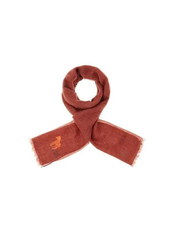 PS Neon Zebra Embroidery Scarf Light Brick - PAUL SMITH - BALAAN 1