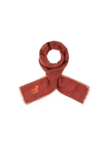 PS Neon Zebra Embroidery Scarf Light Brick - PAUL SMITH - BALAAN 1