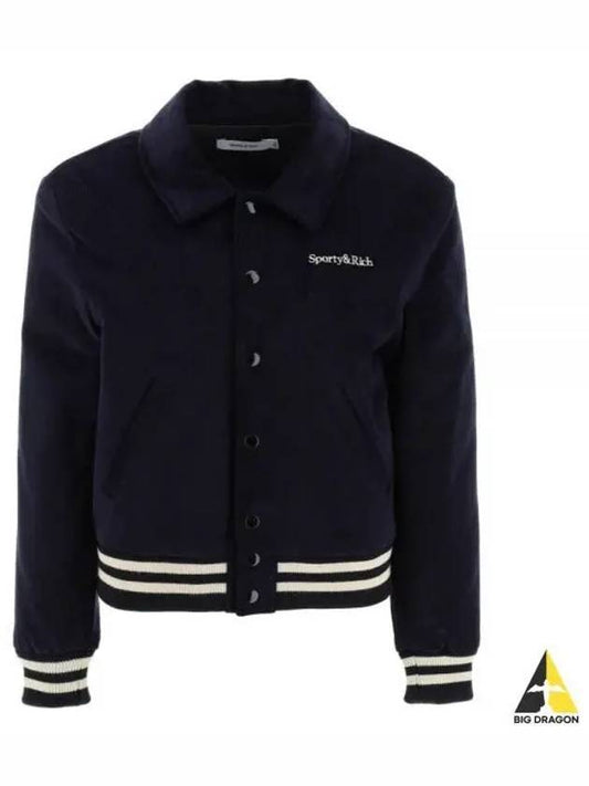 Wellness Corduroy Bomber Jacket Navy - SPORTY & RICH - BALAAN 2