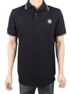 Logo Patch Polo Shirt Black - STONE ISLAND - BALAAN 3