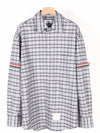 Prince of Wales Armband Oversized Long Sleeve Shirt Medium Grey - THOM BROWNE - BALAAN 2