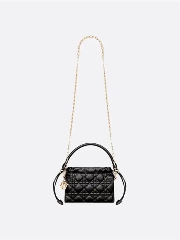 Lady Mini Top Handle Drawstring Tote Bag Black - DIOR - BALAAN 6