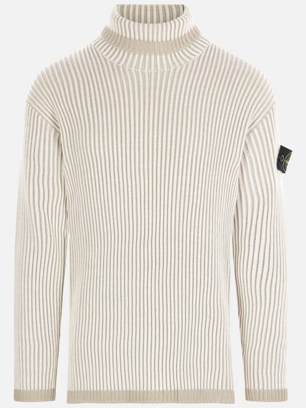 Vanish Full Rib RWS Wool Knit Top Natural White - STONE ISLAND - BALAAN 2