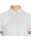 Women's Armband University Striped Oxford Shirt Medium Grey - THOM BROWNE - BALAAN 9