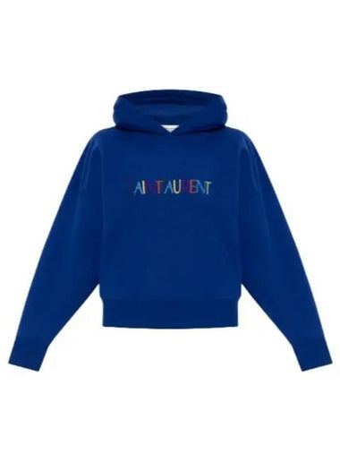 Multicolor Logo Cotton Hoodie Blue 717847 Y37CG - SAINT LAURENT - BALAAN 1