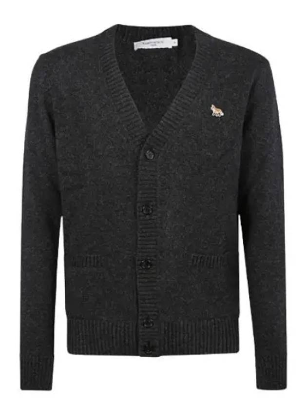 Baby Fox Patch Cosy Cardigan Dark Grey - MAISON KITSUNE - BALAAN 2