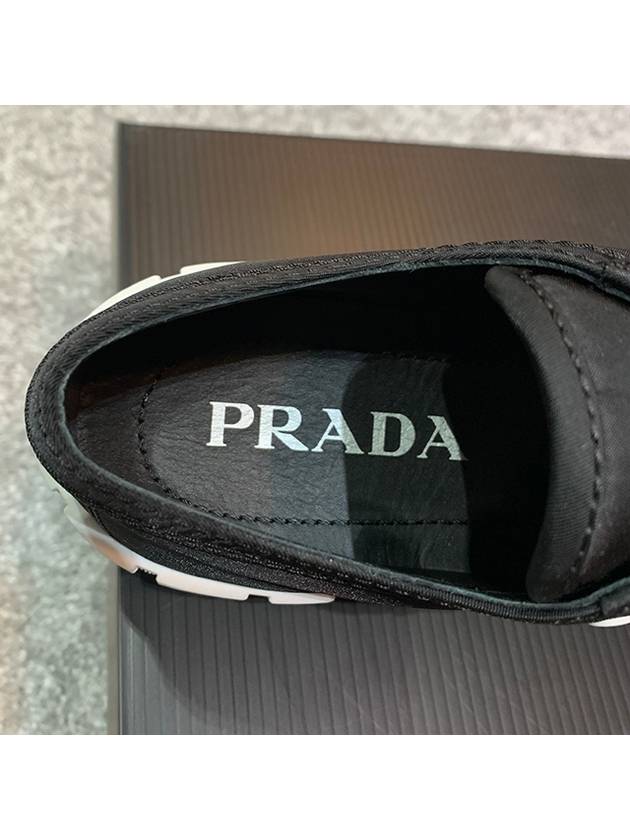 Double Wheel Re-Nylon Gabardine Low-Top Sneakers Black White - PRADA - BALAAN 9