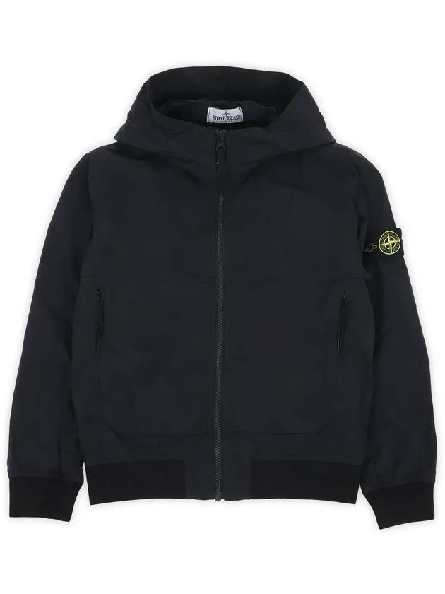 Kids Wappen Patch Wind Zip Up Hoodie Black - STONE ISLAND - BALAAN 4