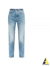 Slim Fit Denim Cotton Straight Jeans Blue - SAINT LAURENT - BALAAN 2