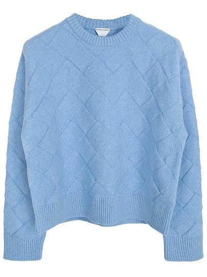 Intrecciato Wool Knit Top Light Blue - BOTTEGA VENETA - BALAAN 2