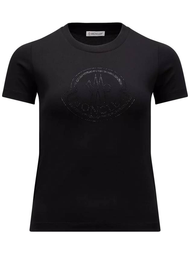 Crystal Logo Short Sleeve T-Shirt Black - MONCLER - BALAAN 2