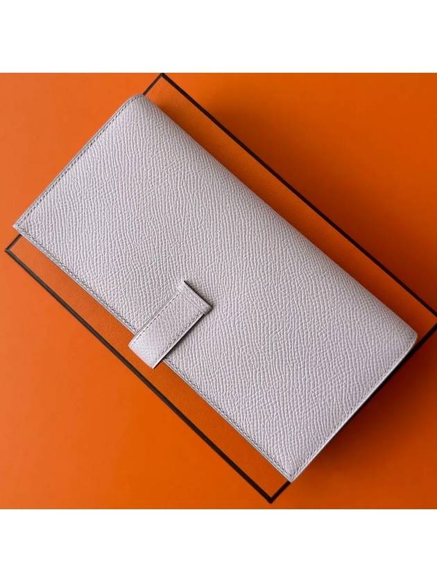 Bean leather long wallet pink silver case - HERMES - BALAAN 3