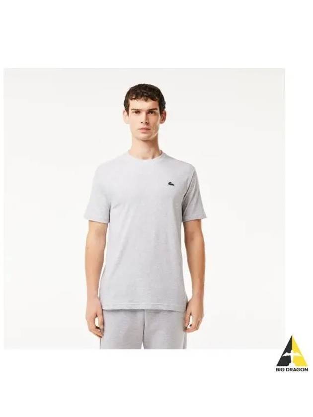 Basic short sleeve unisex t shirt melange gray - LACOSTE - BALAAN 1