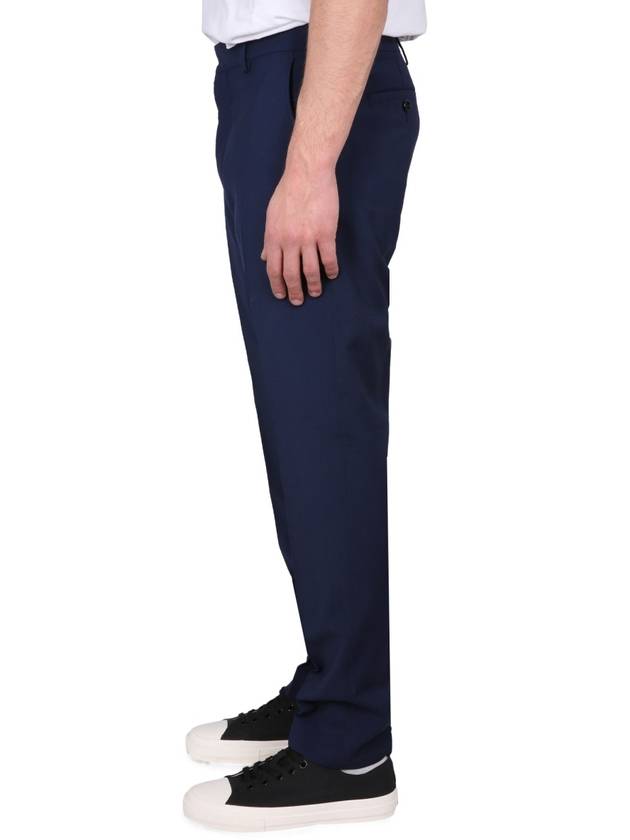 Cigarette Fit Wool Straight Pants Blue - AMI - BALAAN 4