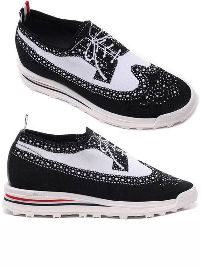 Tech Trompe L'oeil Long Wingtip Low Top Sneakers Black - THOM BROWNE - BALAAN 2