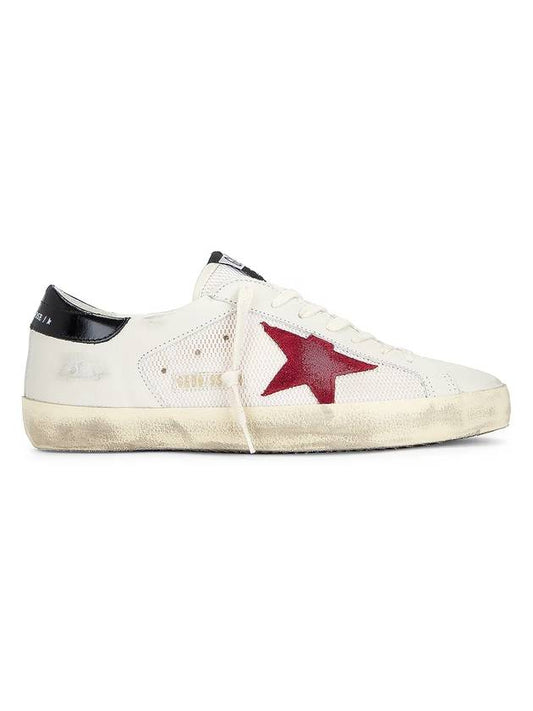 Superstar Distressed Suede-Trimmed Leather And Mesh Sneakers Off White - GOLDEN GOOSE - BALAAN 1