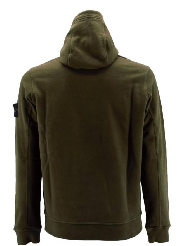 Wappen Patch Cotton Zip Up Hoodie Olive - STONE ISLAND - BALAAN 4