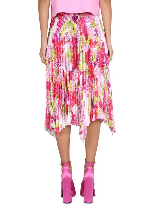 Women's Orchid Print Pleated Skirt - VERSACE - BALAAN 5