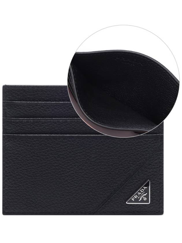 Triangle Logo Card Wallet Black - PRADA - BALAAN 3