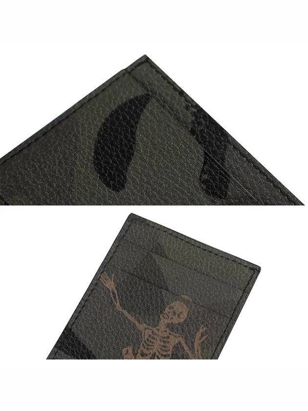 Dance Skeleton Print Card Wallet Khaki - ALEXANDER MCQUEEN - BALAAN 4