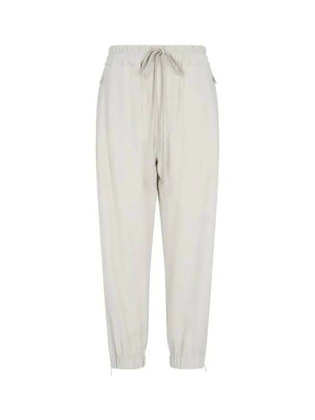 WOMEN Rayon Cropped Track Jogger Pants Beige - RICK OWENS - BALAAN 1