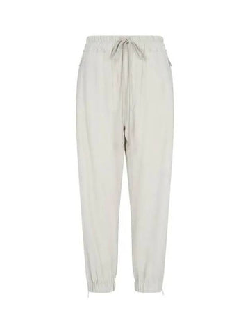 WOMEN Rayon Cropped Track Jogger Pants Beige - RICK OWENS - BALAAN 1