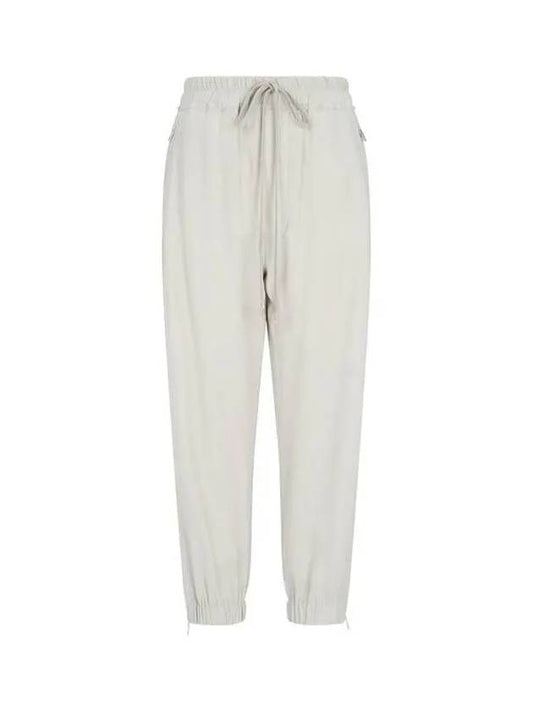 WOMEN Rayon Cropped Track Jogger Pants Beige - RICK OWENS - BALAAN 1