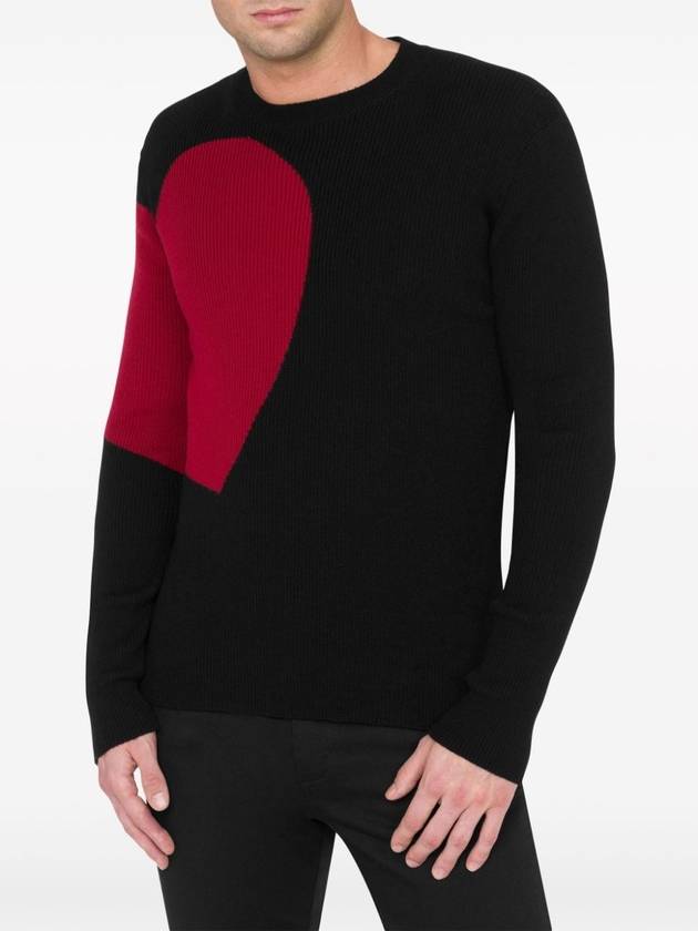 Heart Intarsia Virgin Wool Sweater A09197000 - MOSCHINO - BALAAN 3