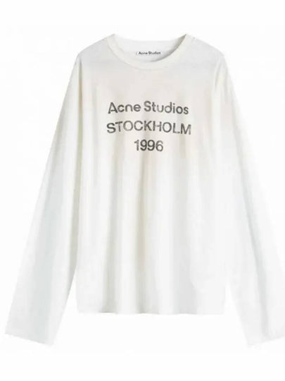 Stamp Logo Long Sleeve T-Shirt Dusty White - ACNE STUDIOS - BALAAN 2