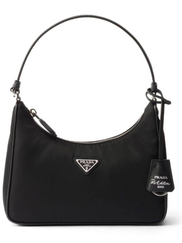 Re-Edition 2005 Silver Logo Re-Nylon Saffiano Mini Shoulder Bag Black - PRADA - BALAAN 2