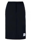 Pointelle Rip Below The Knee A-Line Skirt Navy - THOM BROWNE - BALAAN 2