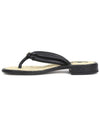 CC Logo Double String Flip Flops Black Beige - CHANEL - BALAAN.