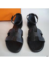 Santorini Women's Sandals Black Apsong Leather H182138Z - HERMES - BALAAN 2