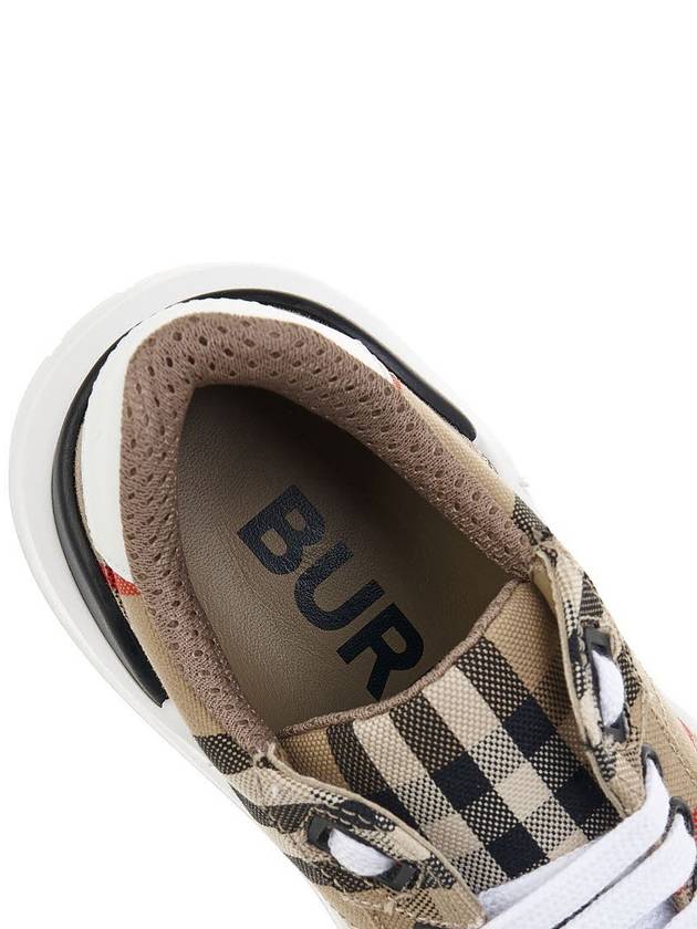 Vintage Check And Leather Sneakers White Archive Beige - BURBERRY - BALAAN 8