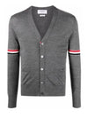 Stripe Armband Merino Wool Cardigan Grey - THOM BROWNE - BALAAN 2