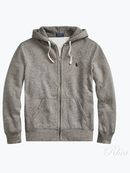 Classic Embroidered Logo Zip Up Hoodie Grey - POLO RALPH LAUREN - BALAAN 2