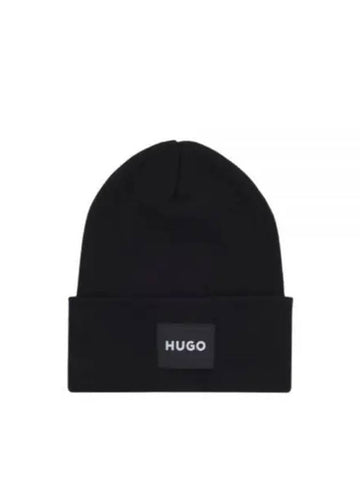 Green Cotton beanie hat with logo label 50521527 00 - HUGO BOSS - BALAAN 1