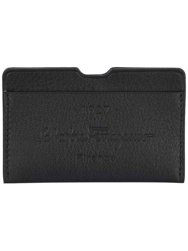 Men's Leather Card Wallet Black - SALVATORE FERRAGAMO - BALAAN 2