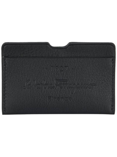 Men's Leather Card Wallet Black - SALVATORE FERRAGAMO - BALAAN 2