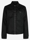 Re-Nylon Zip Up Gabardine Blouson Jacket Black - PRADA - BALAAN 2