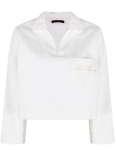 Women's Filomena Cotton Linen Long Sleeve Shirt White - LORO PIANA - BALAAN 1