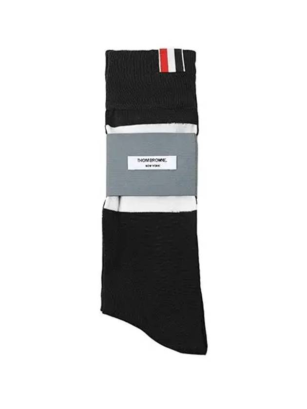 Men's Diagonal Light Weight Midi Socks Black - THOM BROWNE - BALAAN 5