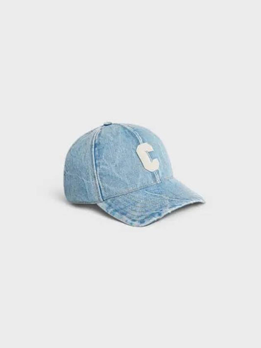 Initial Baseball Cap Denim Westside Wash Destroyed 2AUY8930F 08WT - CELINE - BALAAN 1