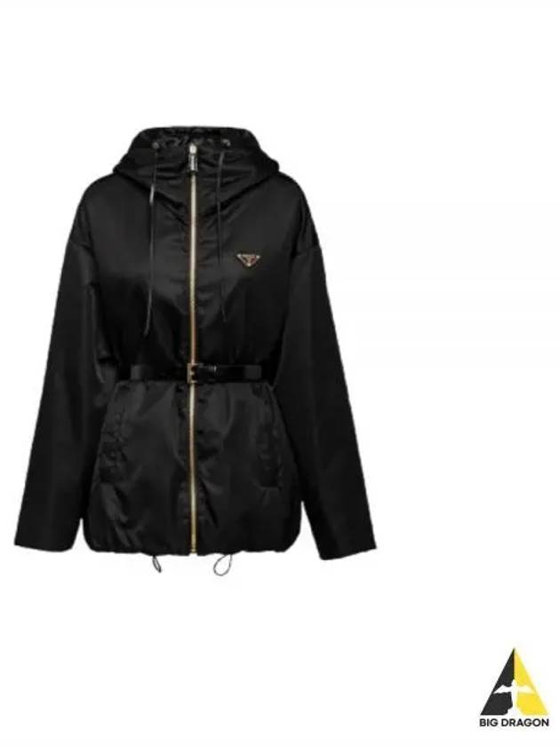 Re-Nylon Hooded Jacket Black - PRADA - BALAAN 2